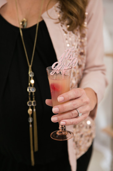 Sweet XOXO Baby Shower drinks bar, it's a girl