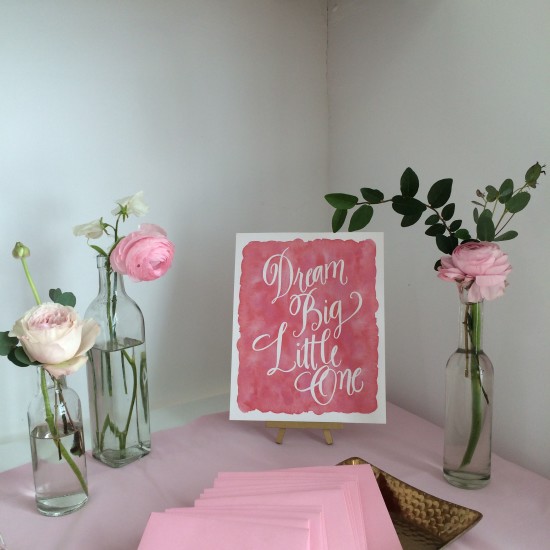 watercolor dream big little one sign