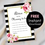 Free Mommy to be Advice Card -Instant Download
