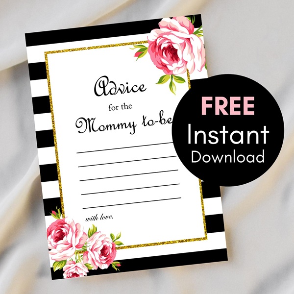 Free Mommy to be Advice Card -Instant Download