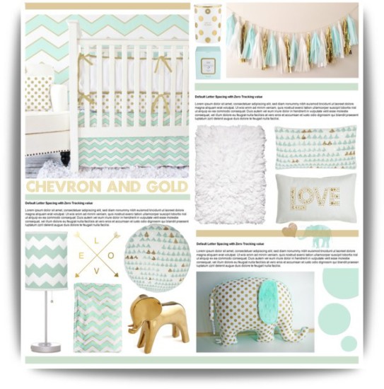 chevron, mint and gold baby nursery decoration ideas
