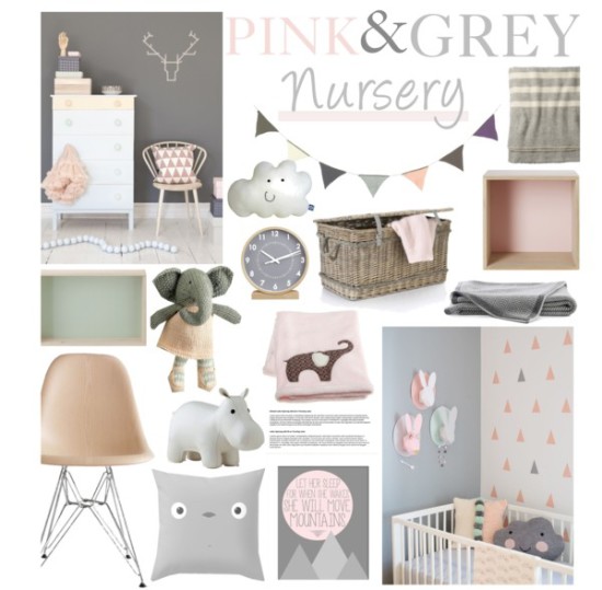 pink and grey baby nursery room ideas