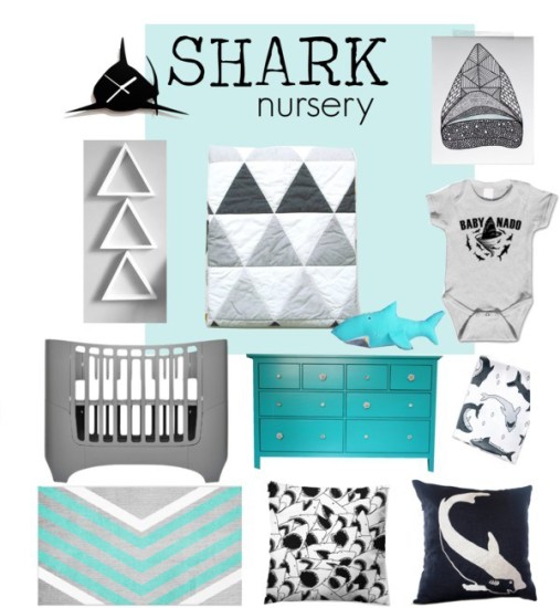 shark baby nursery room ideas, nautical, sea