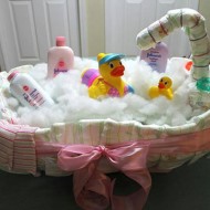 Diaper Bathtub. baby shower centerpiece