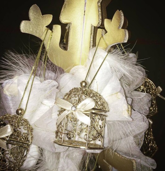 gold bird cage decors