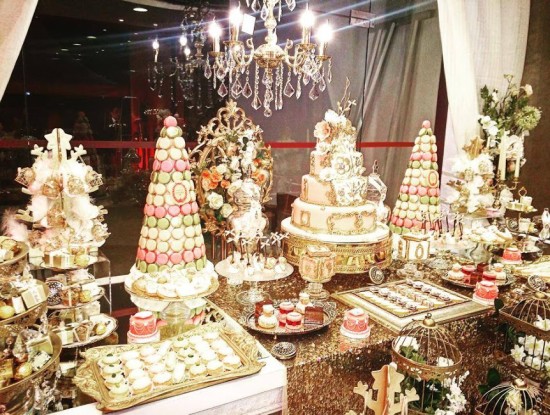 princess royal baby shower dessert table