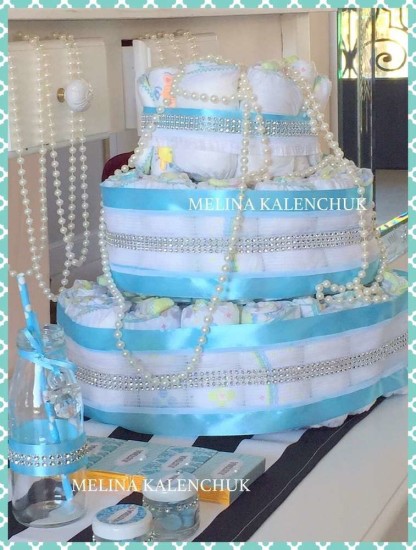 tiffany-baby-shower diaper cake