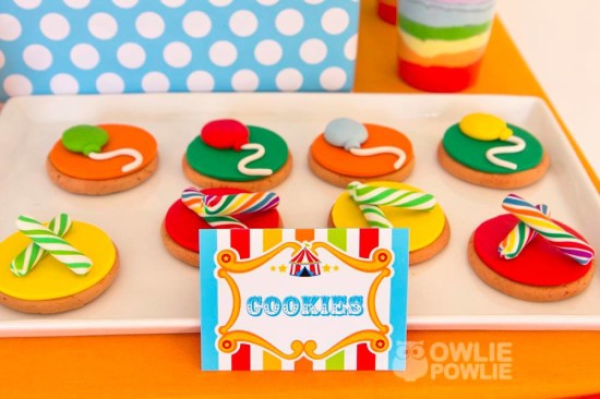 circus-carnival-baby-shower cookies food labels