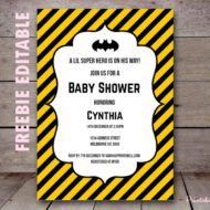free editable batman baby shower invitation