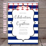 free editable nautical baby shower invitation