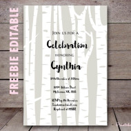 free-editable-woodland-baby-shower-invitation-birch-tree-invitation-wooland-invitation