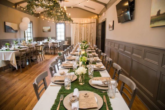 guest table with grass runner