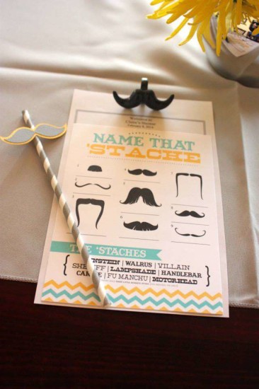name that baby shower mustache game