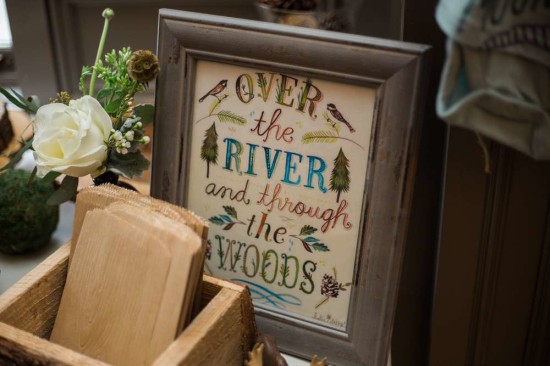 over the river and through the woods sign