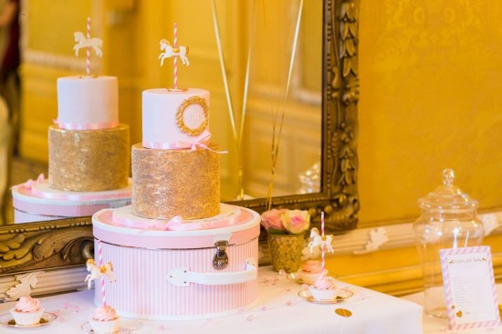 Golden-Carrousel-Babyshower-Cake