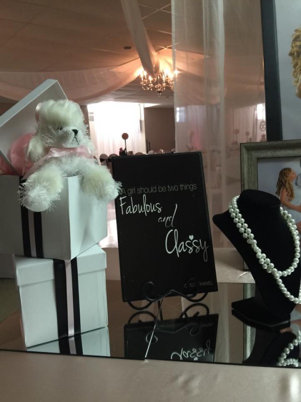 Modern-Chic-Chanel-Baby-Shower-Puppy-Boxes
