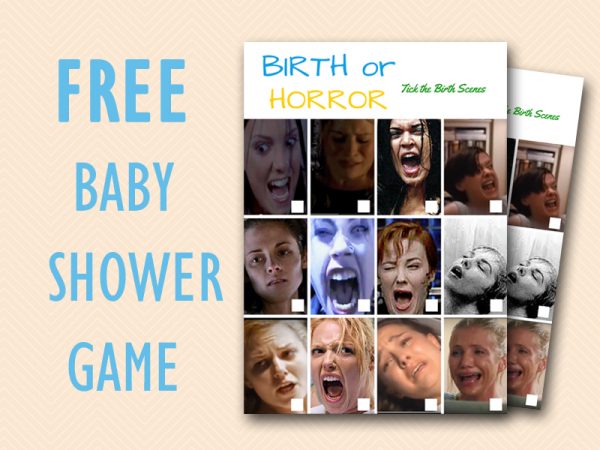 Free Preggo Goame - Free Horror or Birth Scenes Baby Shower Game Template â€“ Baby Shower Ideas 4U