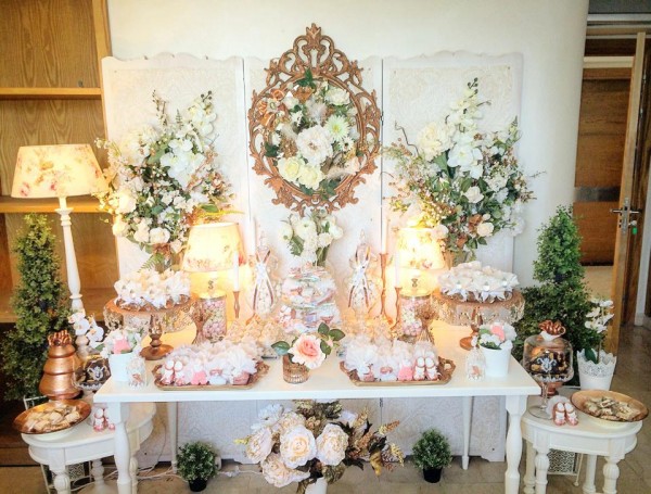Floral-Copper-Baby-Shower-Buffet