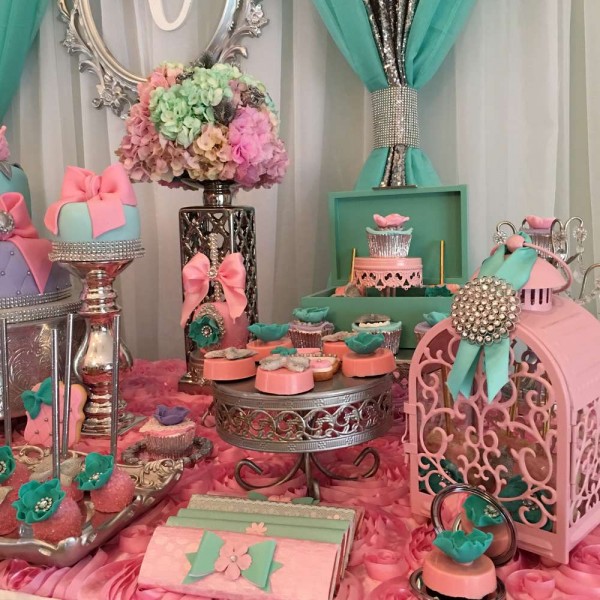 Teal And Pink Modern Chic Baby Shower - Baby Shower Ideas 4U