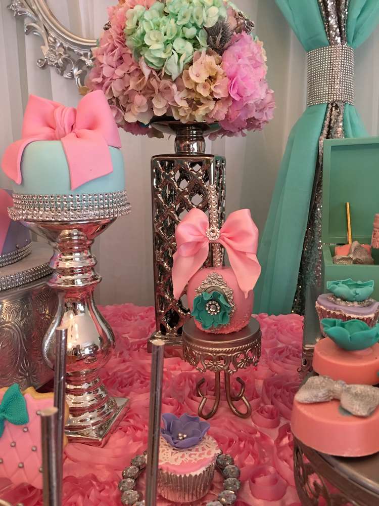 Teal And Pink Modern Chic Baby Shower Baby Shower Ideas 4U