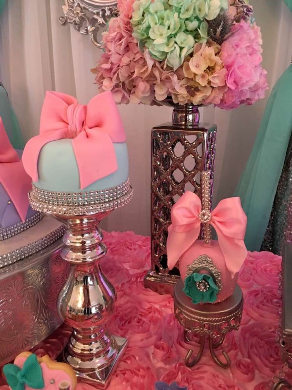 Teal-And-Pink-Modern-Chic-Baby-Shower-Flower-Bouquet