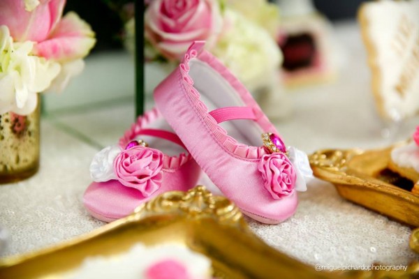 Pink-And-Black-Floral-Baby-Shower-Ballet-Shoes