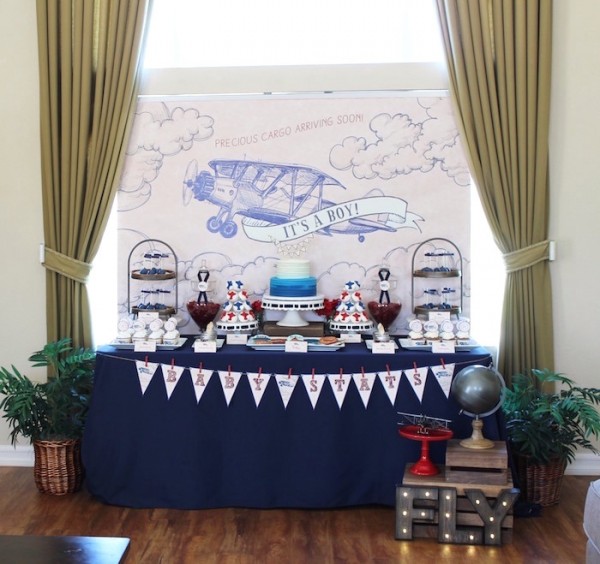 Classic-Airplane-Baby-Shower-Dessert-Table