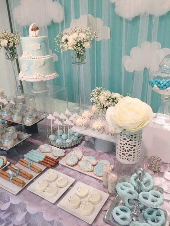 Shimmering Heaven Sent Baby Shower - Baby Shower Ideas 4U