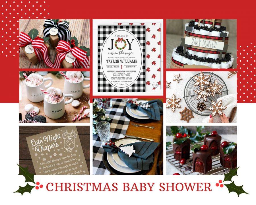 Christmas baby shower mood board