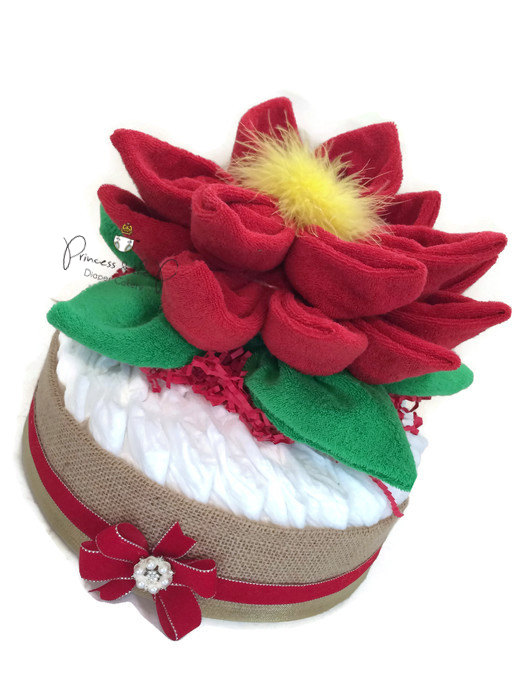 poinsettia-christmas-diaper-cake-baby-diaper-cake-winter-baby-shower-baby-gift-diaper-cake