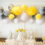 Yellow and Gray Chevron Elephant Baby Shower