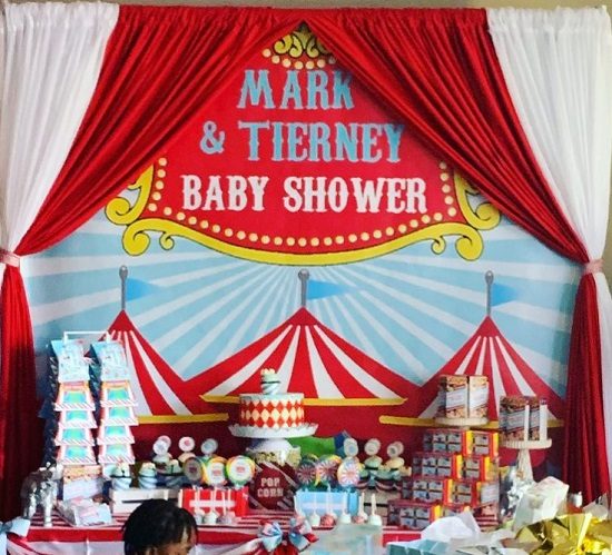 custom circus baby shower backdrop