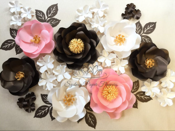 princess-baby-shower-paper-flower-backdrop-pink-black-shabby-secret-garden