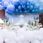 Luscious Blue and Gold Carousel Baby Shower