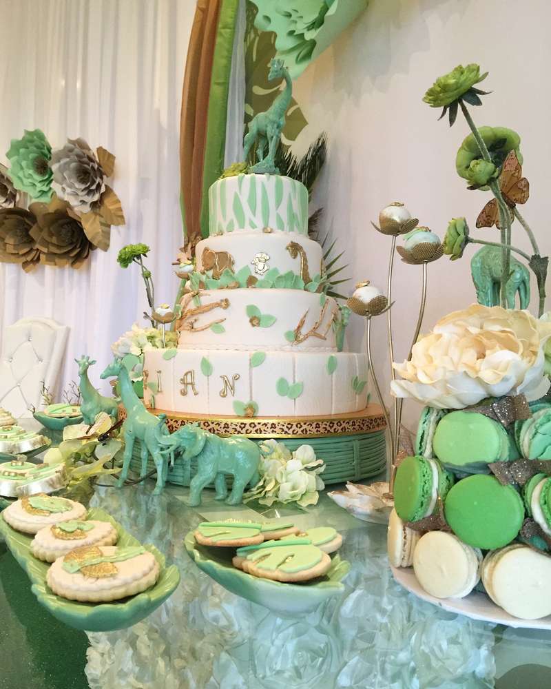 Mint Green Jungle Baby Shower - Baby Shower Ideas - Themes ...