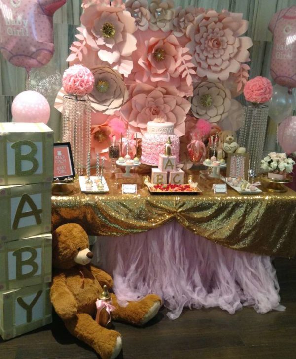 Pretty Pink And Gold Baby Shower – Baby Shower Ideas 4U