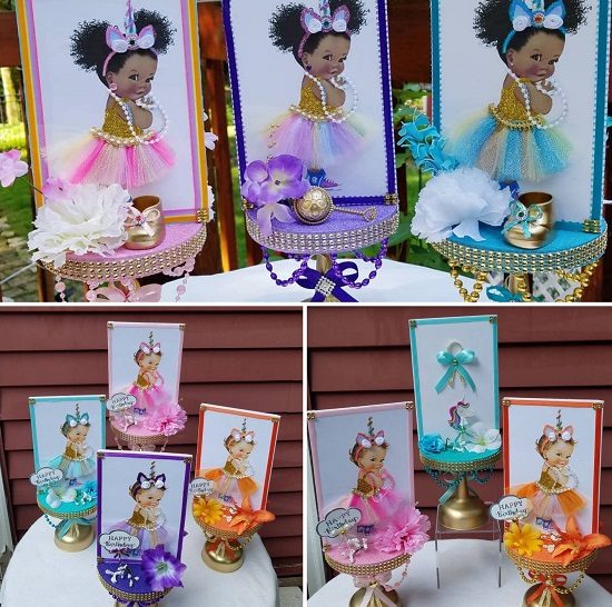 princess unicorn centerpieces