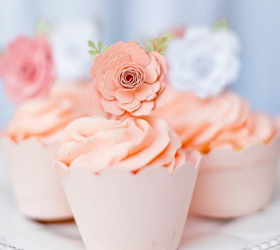 vintage rose cupcake toppers