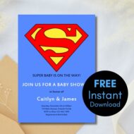 free editable Superman Baby Shower Invitations