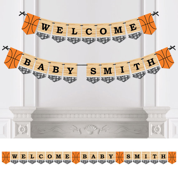 basketball baby shower banner