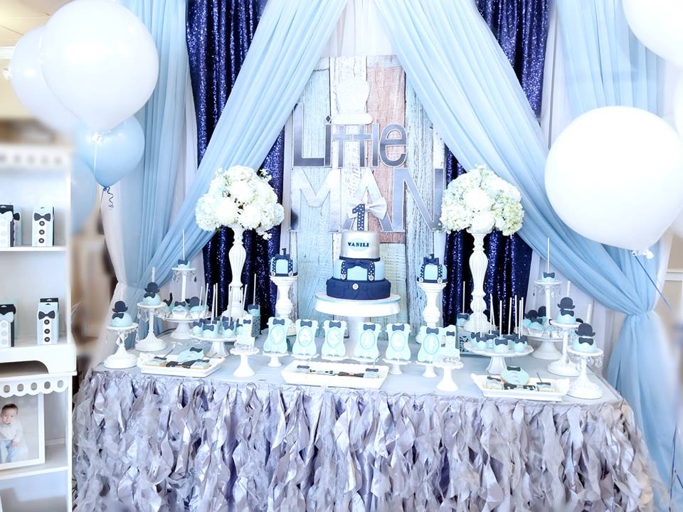 Blue And Silver Little Man’s First Celebration – Baby Shower Ideas 4u