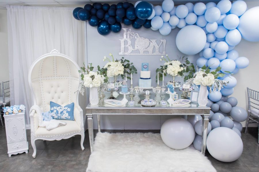 Blue And Silver Elephant Baby Shower - Baby Shower Ideas 4U