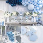 Blue And Silver Elephant Baby Shower