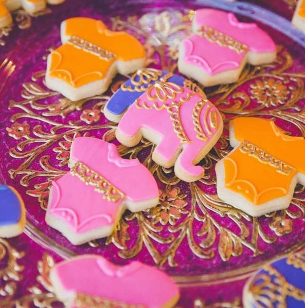 Vibrant Moroccan baby shower cookies
