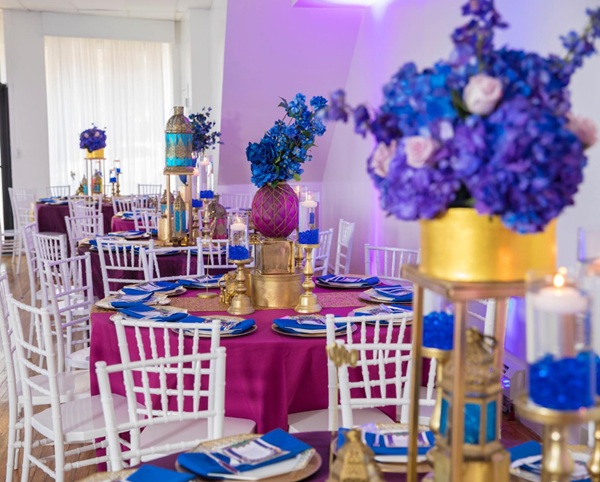 elegant Moroccan baby shower table centerpieces
