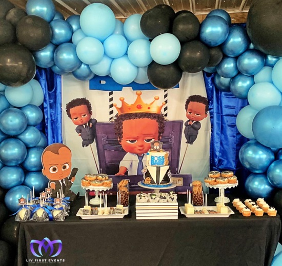 boss baby party dessert table