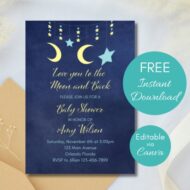 Free Editable Invitation Moon Stars