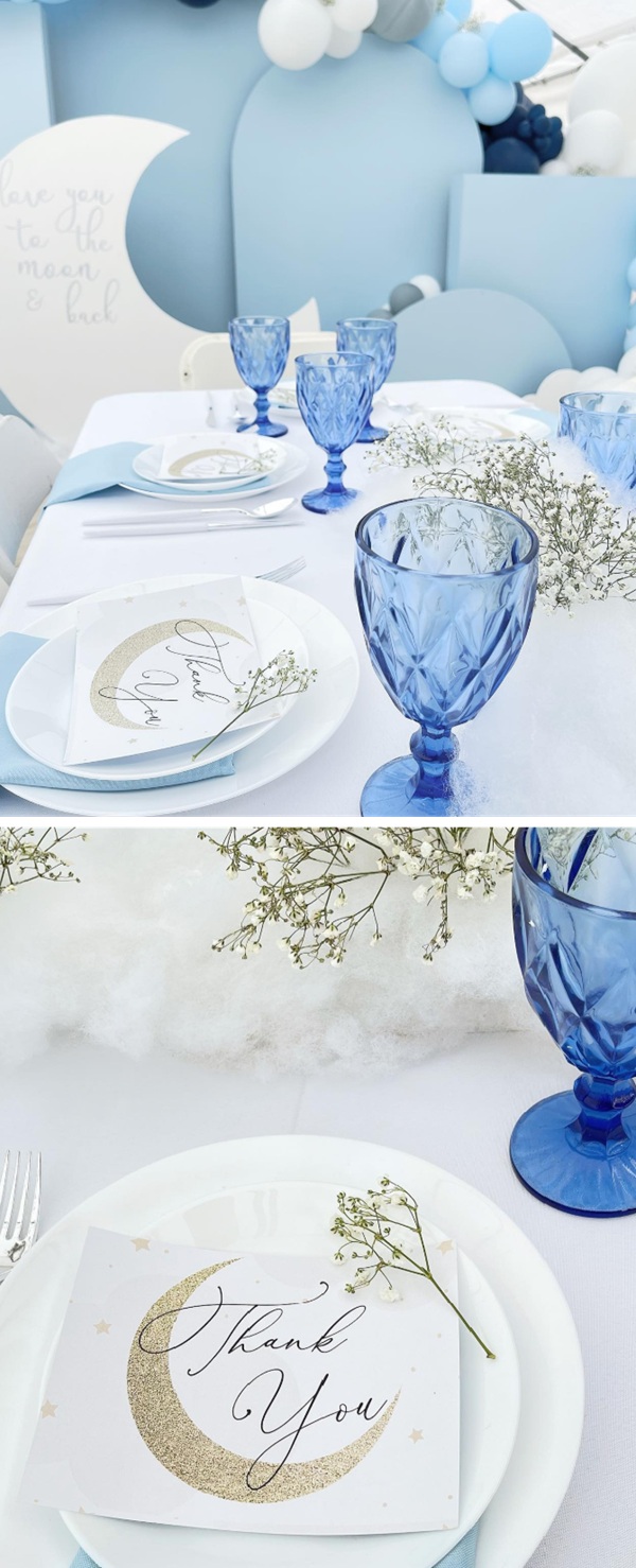 beautiful Over The Moon baby shower