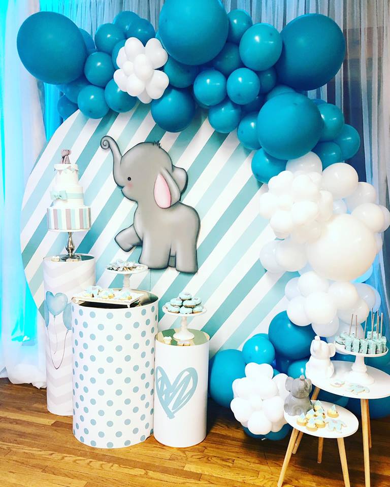 Teal Elephant Baby Shower