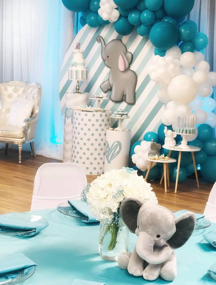 Teal Elephant Baby Shower